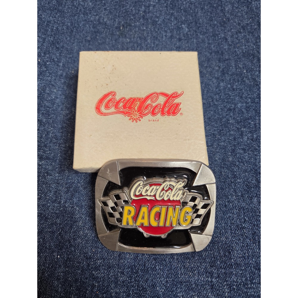 90s Coca-Cola Racing Belt Buckle w/ COA - Original Box 1997 Limited